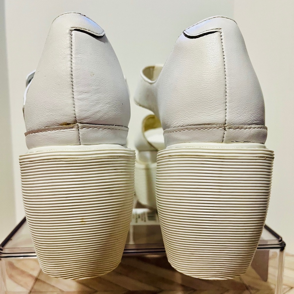 Dr Martens Adaya Platform T-Strap Wedge Sandals Women 10 White Leather Y2K Bratz - Picture 5 of 12